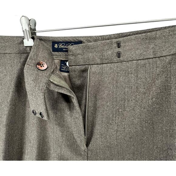 Brooks Brothers Pants Womens 12 Petite Wool Super 120s Vitale Barberis Canonico - Picture 2 of 13